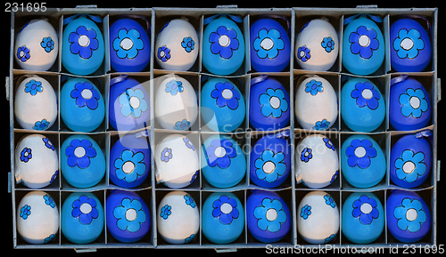 Image of eastereggs in box blue