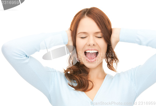 Image of screaming woman