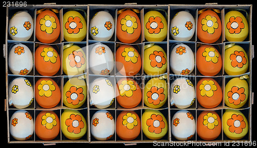 Image of eastereggs in box yellow