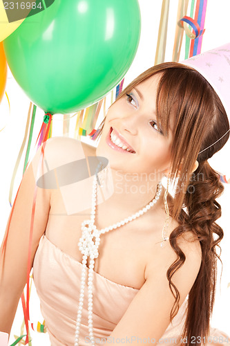 Image of party girl with balloons