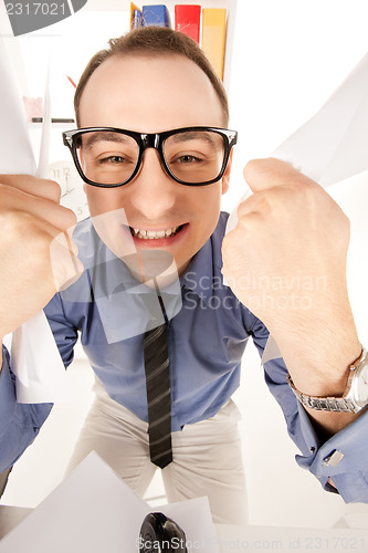 Image of funny picture of businessman in office