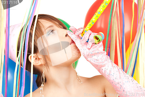Image of party girl with balloons