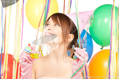 Image of party girl with balloons