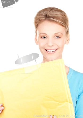 Image of businesswoman with parcel