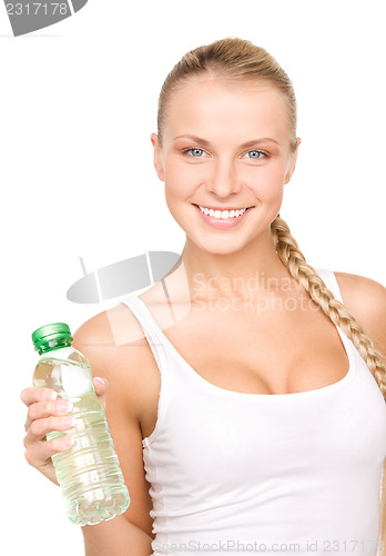 Image of beautiful woman with bottle of water