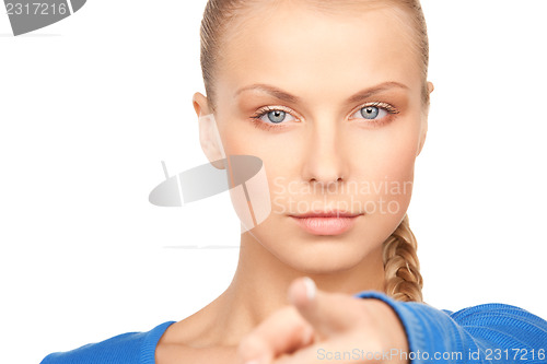 Image of businesswoman pointing her finger