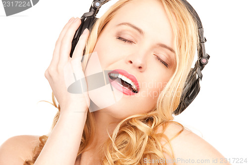 Image of happy woman in headphones