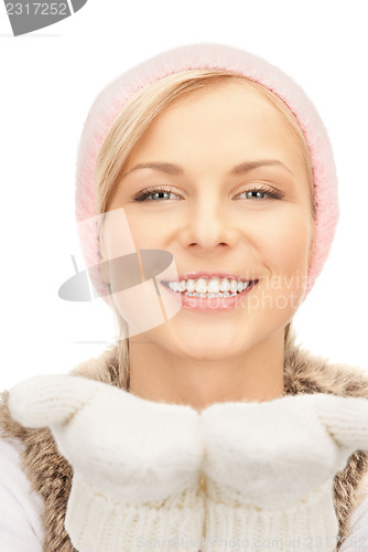 Image of beautiful woman in winter hat