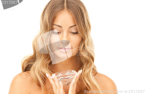 Image of lovely woman with big diamond