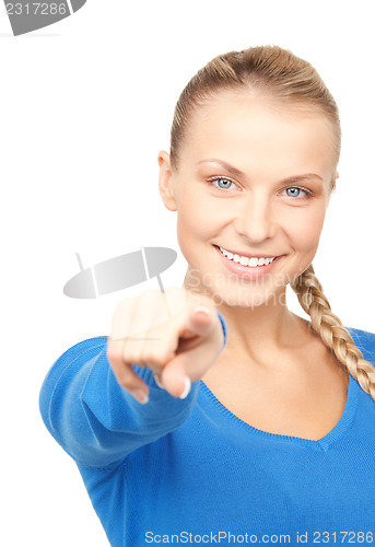 Image of businesswoman pointing her finger