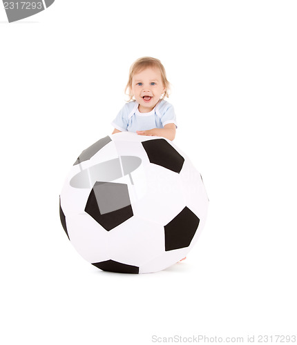 Image of baby boy with soccer ball