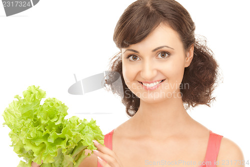 Image of woman with lettuce