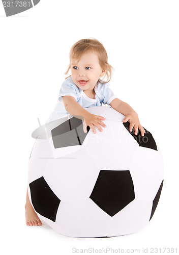 Image of baby boy with soccer ball