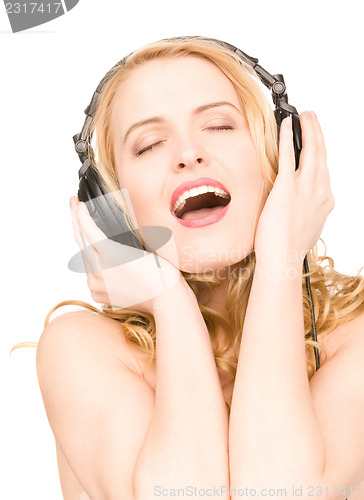 Image of happy woman in headphones