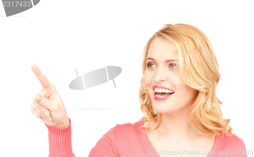 Image of businesswoman pointing her finger