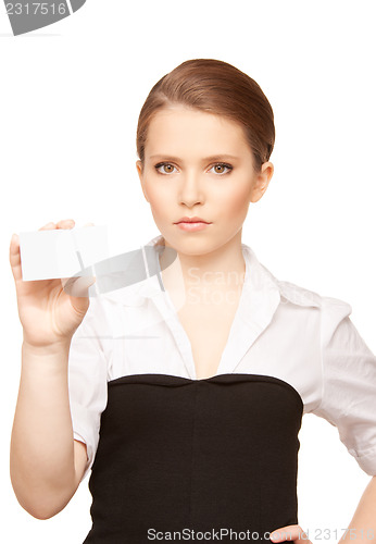 Image of woman with business card