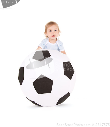 Image of baby boy with soccer ball