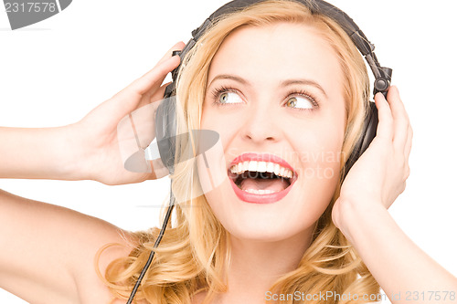 Image of happy woman in headphones