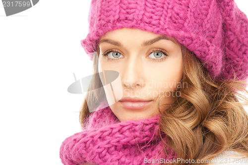 Image of beautiful woman in winter hat