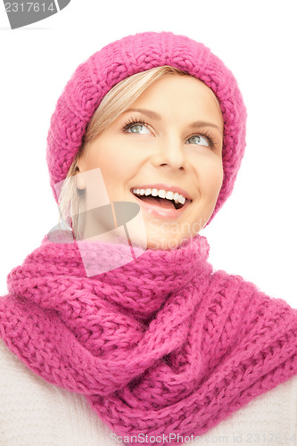 Image of beautiful woman in winter hat