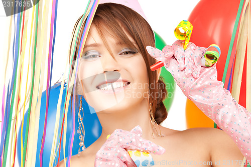 Image of party girl with balloons