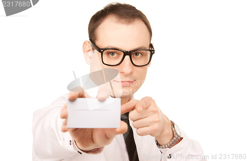 Image of businessman with business card