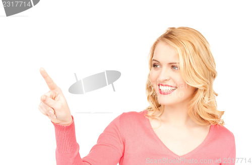 Image of businesswoman pointing her finger