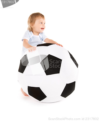 Image of baby boy with soccer ball