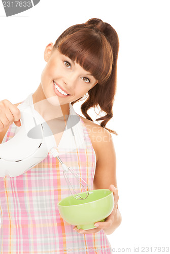 Image of housewife with mixer