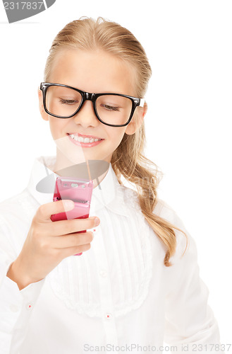 Image of happy girl with cell phone