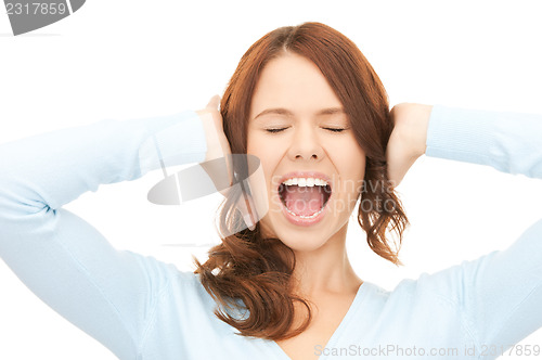 Image of screaming woman