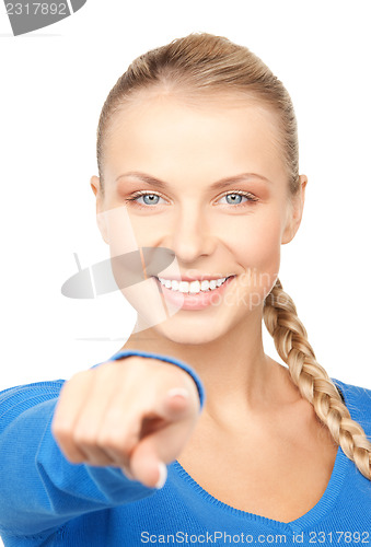 Image of businesswoman pointing her finger