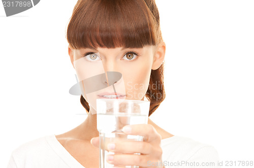 Image of woman with glass of water