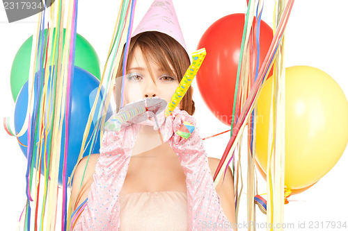 Image of party girl with balloons