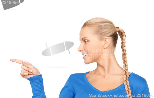 Image of businesswoman pointing her finger