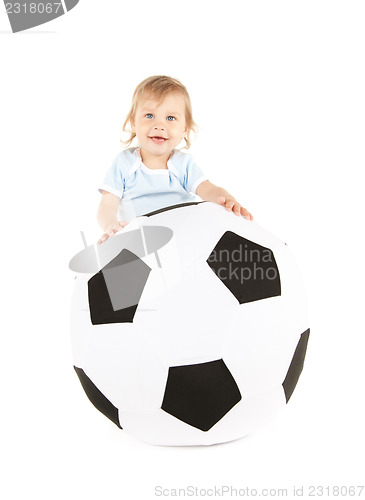 Image of baby boy with soccer ball