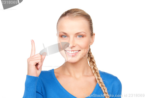 Image of woman with her finger up