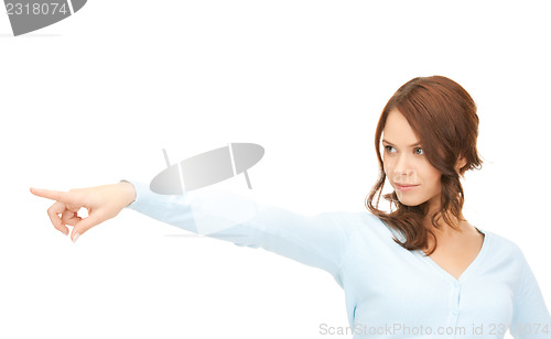 Image of businesswoman pointing her finger