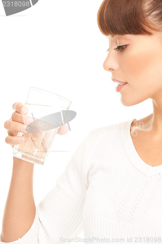 Image of woman with glass of water