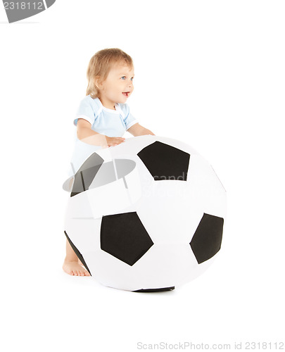 Image of baby boy with soccer ball