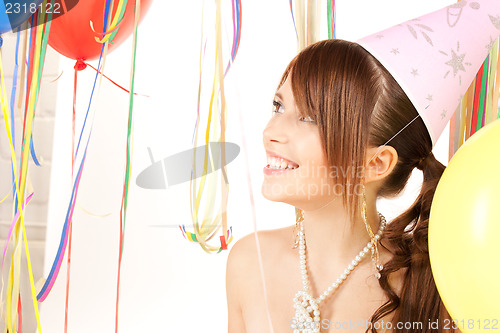 Image of party girl with balloons