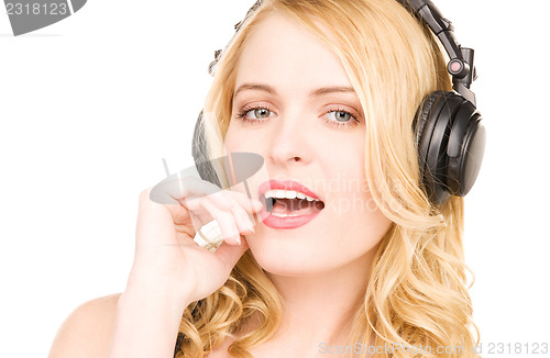 Image of happy woman in headphones