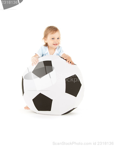 Image of baby boy with soccer ball