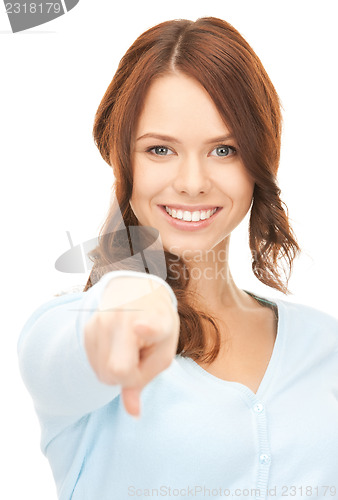 Image of businesswoman pointing her finger