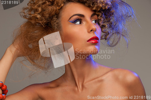 Image of lovely woman with fasionable hair