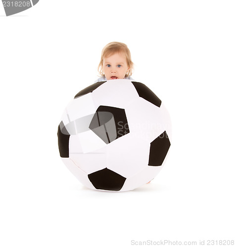 Image of baby boy with soccer ball