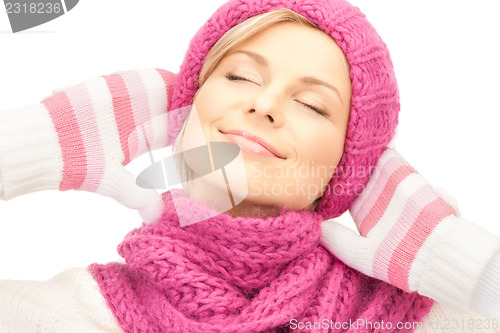 Image of beautiful woman in winter hat