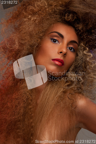 Image of lovely woman with fasionable hair