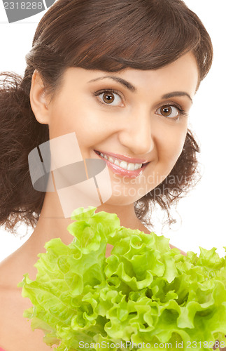 Image of woman with lettuce