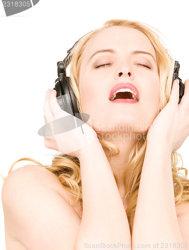 Image of happy woman in headphones